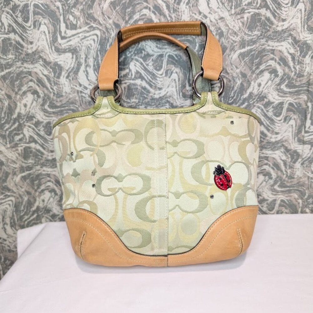 Coach Soho Optic Ladybug Handbag Signature Canvas Vintage RARE - Picture 2 of 15